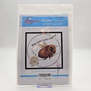 Maydear Bee Waist Is Just a Legend Cross Stitch Kit Pre-Printed Fabric